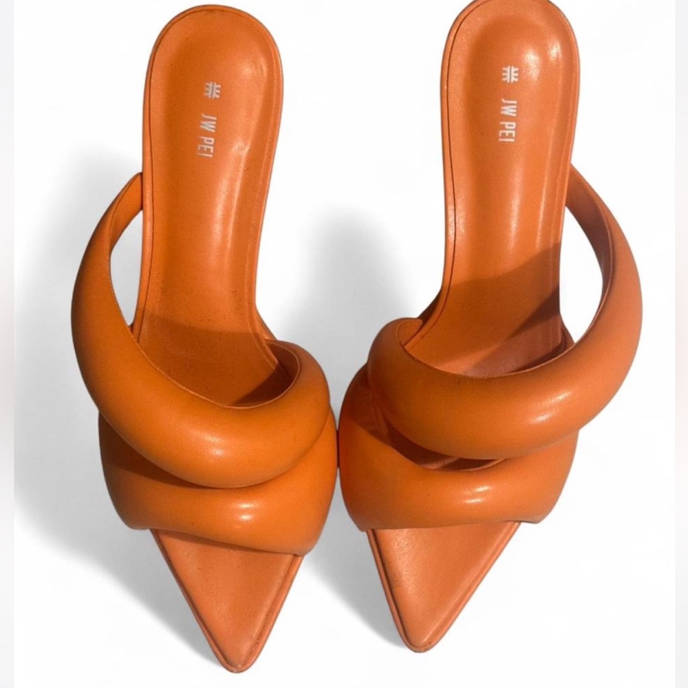 JW Pei Orange Puff Kitten Heel Sandals